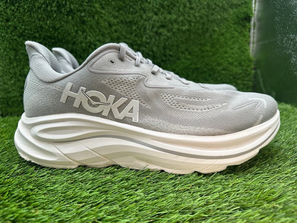 Hoka One One Clifton 10 1162030-STLLR Athletic Sneaker Men's 12 Gray Jacquard